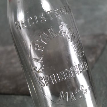 Antique S.A. Ryan & Co. Bottle with Original Ceramic Stopper | Springfield Mass | Antique Soda Bottle | Bixley Shop 