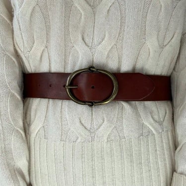 Vintage Lauren Ralph Lauren Womens Brown Leather Hippie Western Waist Belt Sz M 