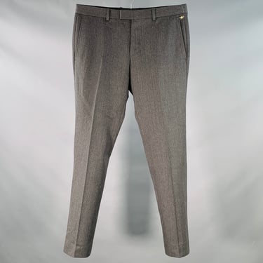 GUCCI Size 34 Grey Twill Wool Tapered Button Fly Dress Pants
