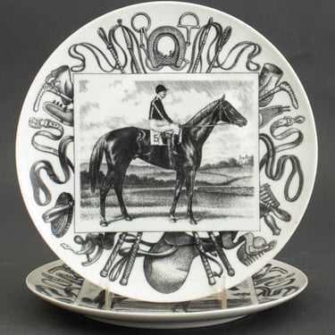 Fornasetti "Grandi Campioni.." Porcelain Plates, 2