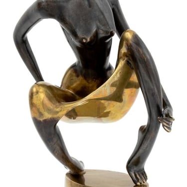 Vasant Narayan Chinchwadkar Kneeling Woman Brass