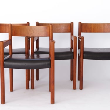 4 of 8 Vintage Armchairs, 1960s, Danish, Teak 