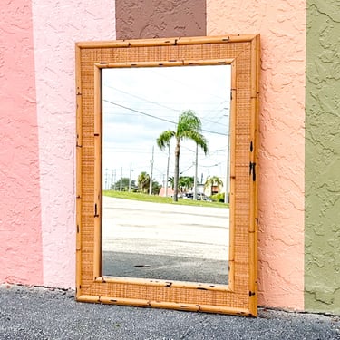 Large Rattan and Seagrass Mirror