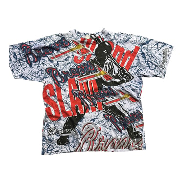 Atlanta Braves Allover Tee | XL | 90s