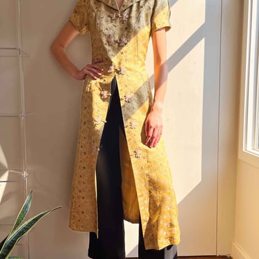 40s Gold Silk Brocade Jacket | S-M