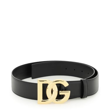 Dolce & Gabbana Leather Belt With Logo Buckle Women