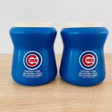 Vintage 1989 Chicago Cubs National League East Division Champions Beverage Can Koozie - Set of 2 