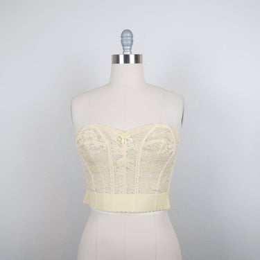 Vintage 1970s lace bustier, bra, merrywidow, corset, 36B, Wynette by Valmont 