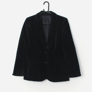 Vintage St Michael velvet jacket in black - Small 