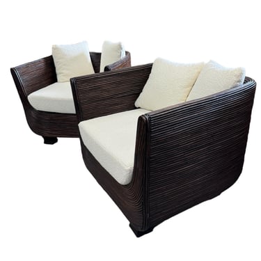 Pair Spanish Rattan Chairs