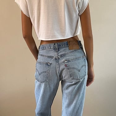 29 Levis 501 vintage faded jeans / vintage light wash soft faded button fly boyfriend high waisted tall Levis 501-0193 jeans USA | 29 30 