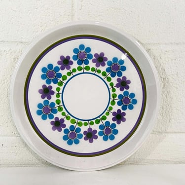 Vintage Mikasa Light 'N Lively Large Serving Platter Plate Dish Mid Century Blue Purple Green Dinner Party Holidays 1960s Flower Power 