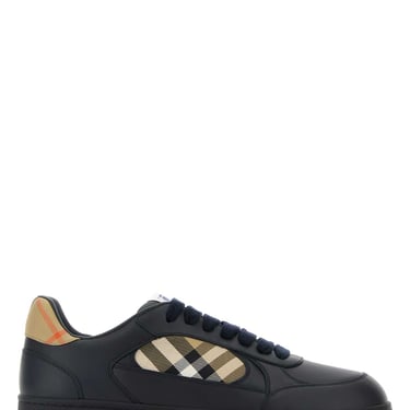 Burberry Men Midnight Blue Leather Terrace Sneakers