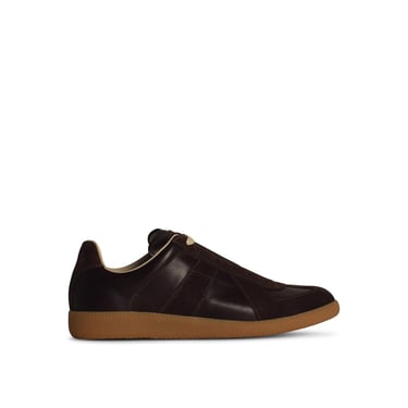 Maison Margiela 'Replica' Brown Leather Sneakers Man