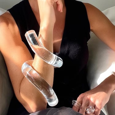 VENETO Cuff Bracelet, Handrafted Lucite Swirl Cuff, Contemporary Cuff in Acrylic, Made in Miami 