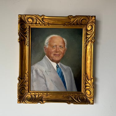 60's  Ligles Original Oil Portrait Painting  of an Older Man 