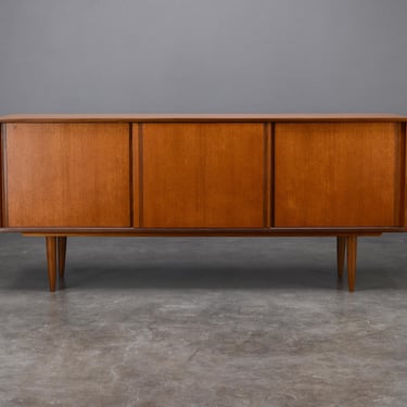 6ft Mid-Century Danish Modern Teak Sideboard Credenza w/ Drawers 