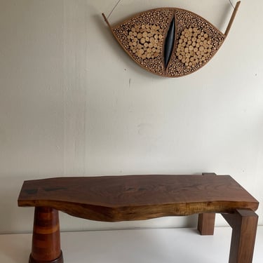 Hand crafted wooden bench | asymmetrical artisan seating | irregular designs 