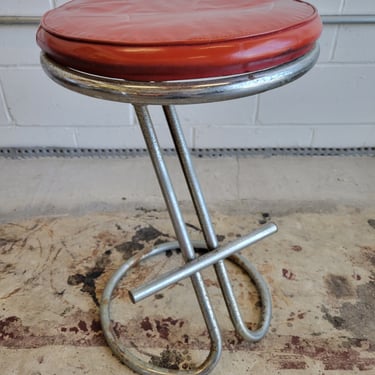 Gilbert Rohde Z Stool - Red Upholstery