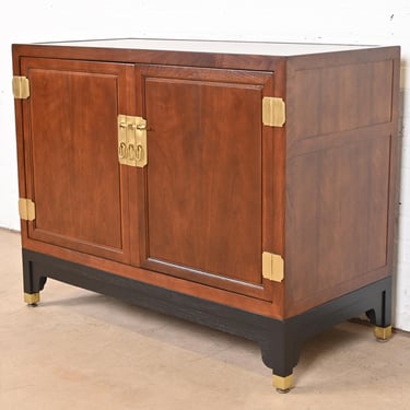 Michael Taylor for Baker Furniture Far East Collection Walnut Bar Cabinet, Newly Refinished