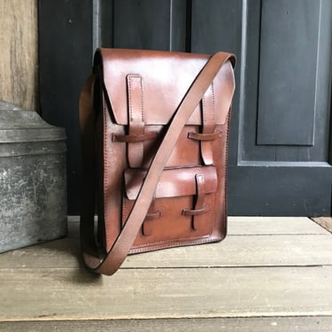 Handcrafted English Leather Saddle Bag Handbag Artisan Made, Woody Brown Color 
