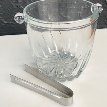 Small Glass Ice Bucket with Tongs