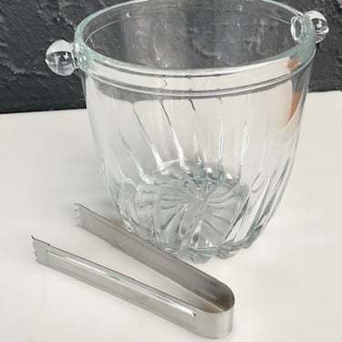 Small Glass Ice Bucket with Tongs | Revival Vintage - North Loop ...