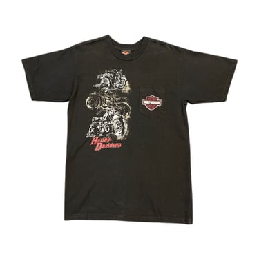 (L) 2008 Black Techno Harley Davidson of Hong Kong T-Shirt 041422 JF