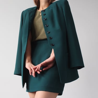 Vintage Cool Evergreen Miniskirt Suit - W28