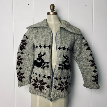 Vintage 70s Horse Cowichan Knit sweater horse handmade | Great
