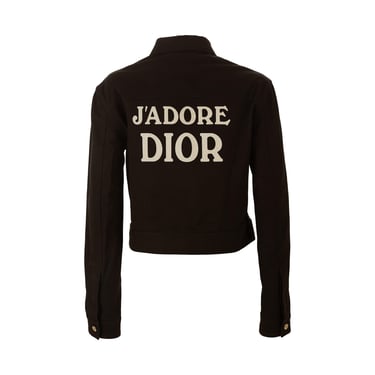 Dior J'Adore Black Cropped Logo Jacket