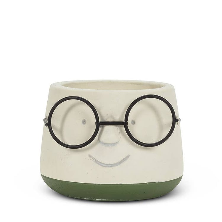 Sm Face Planter w/Glasses-3.5&quot; D