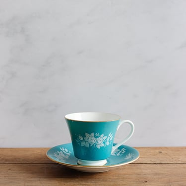 vintage Aynsley robin's egg blue tea cup and saucer