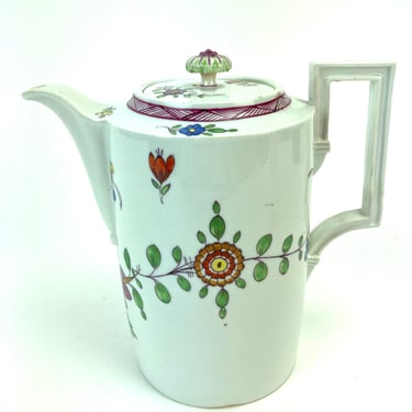 Antique Meissen Hand Painted Porcelain Coffee or Chocolate Pot Marcolini Era 