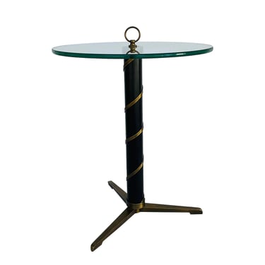 Port 68 Modern Black and Gold Wilmette Round Accent Table