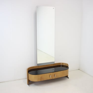 Art Deco Mirror with Cabinet, Czechoslovakia, 1937 / Vintage Mirror Dressing Table 