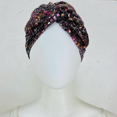 Vintage Multicolored Sequin Turban 