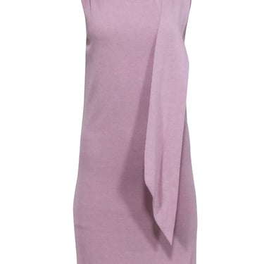 Escada - Pink Sleeveless Midi Shift Dress w/ Attached Shoulder Scarf Sz XS