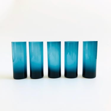 Teal Cylinder Tumblers - Set of 5 