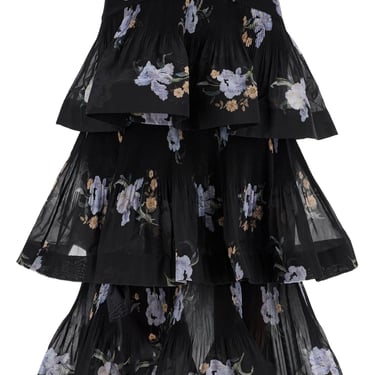 Zimmermann Pleated Ruffle Skirt With Floral Print Women