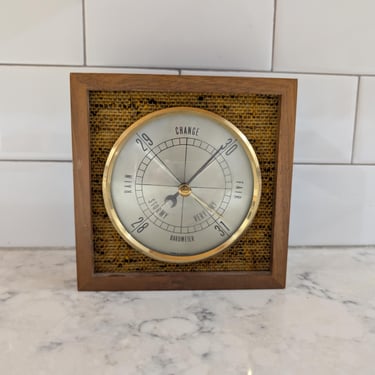 Vintage MCM Wooden Barometer Weather Instrument MCM Home Decor 