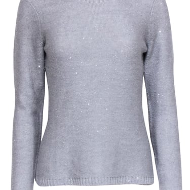 Brooks Brothers - Grey Sequin Embellished Knit Sweater Sz M