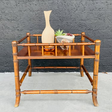 Palm Beach Style Faux Rattan Coffee Table