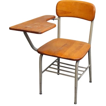 Salvaged School Chairs with Attached Desk