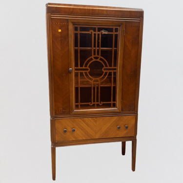 Art Deco China Cabinet with Waterfall Edge