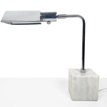 Koch and Lowy Marble Base Chrome Table Lamp 