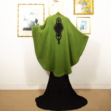 Vintage 60s Loden Frey Cape Coat, Size 42 Women, | Mezcal +