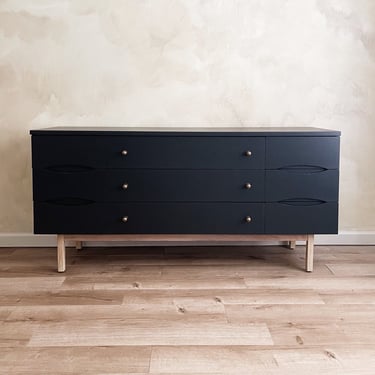 Mid-Century Modern Black Dresser 