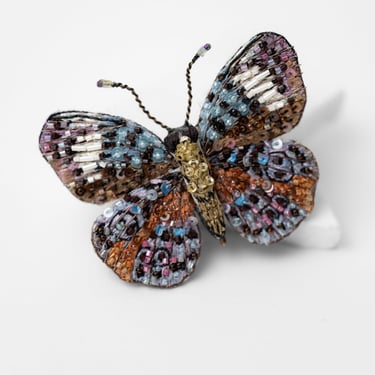 Glorious Purplewing Butterfly Embroidered PIn