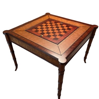 Ethan Allen Multi Game Chess Backgammon Checkers Table NJ220-37